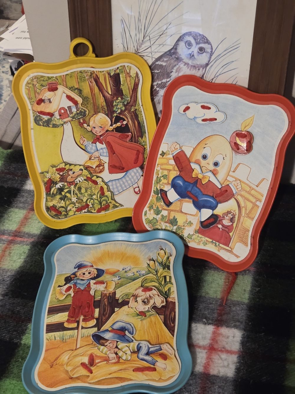 Antique Very Rare Set of 3 Ohio Art Nursery Rhymes String Art vintage toys